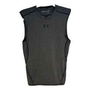 Gray Under Armour Mens Heatgear Compression Tank Top Sleeveless Shirt ~ Size M
